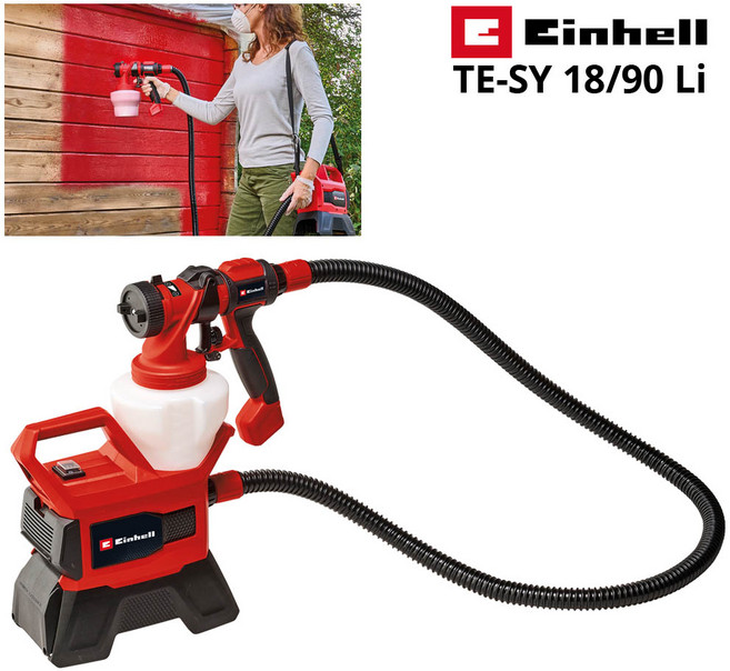 Einhell 아인헬 TE-SY 18/90 Li 무선 충전 다용도 스프레이건 시스템 도장기 도장건 페인트 도장 도색 후끼 페인트건 에어 분사기 색칠 락카 오일 스테인 니스 바니쉬, ①.본체만 구매(배터리.충전기없음)