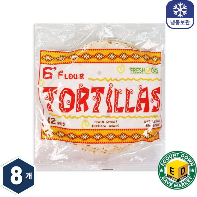 밀또띠아(6인치)360g/선인, 8개, 360g