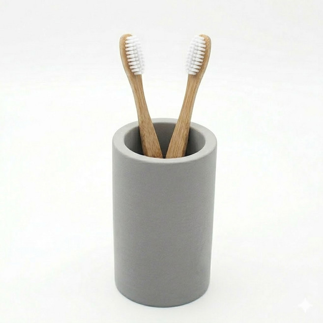 긍정바이브 규조토 칫솔꽂이 칫솔걸이 칫솔통 중형, 1개, 진그레이