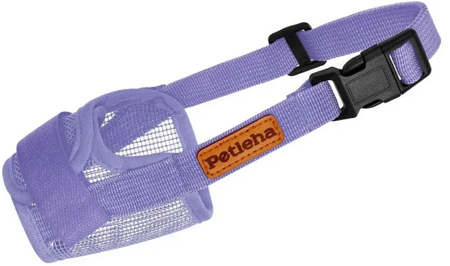 애완동물 용품 조절 가능한 짖음 방지 개 입마개 메쉬 소재 부드러운 애완동물 입 커버 통기성 개 입 커버, 19 purple-L, 1