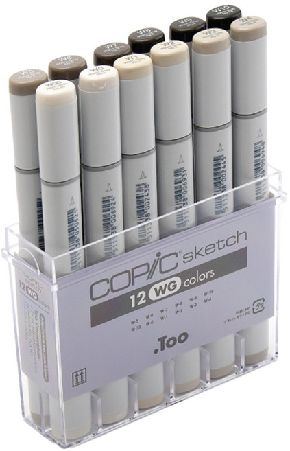 코픽 스케치마카세트 12색 웜그레이, 단품