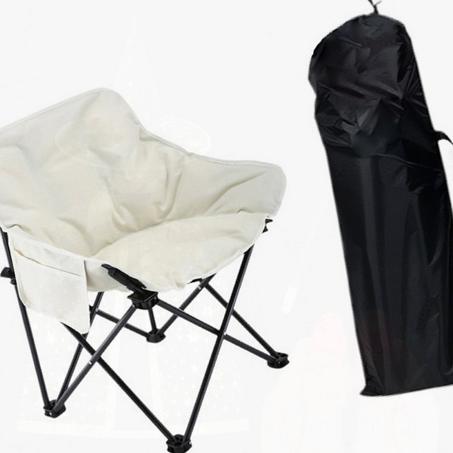 원터치 쿠션체어 경량 백패킹 접이식 캠핑의자 야외 휴대용, 1개, 비아준 블랙