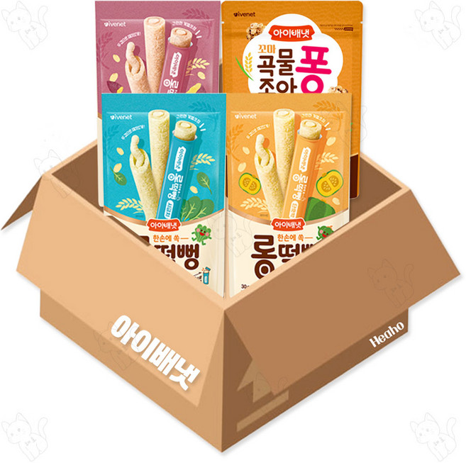 아이배냇 아기과자 4종, 1세트, 120g, 롱떡뻥 3종+ 꼬마 곡물조아퐁