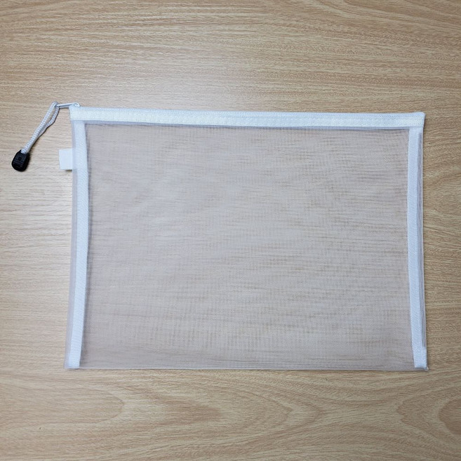 대형 메이크업 메쉬파우치 화이트색상