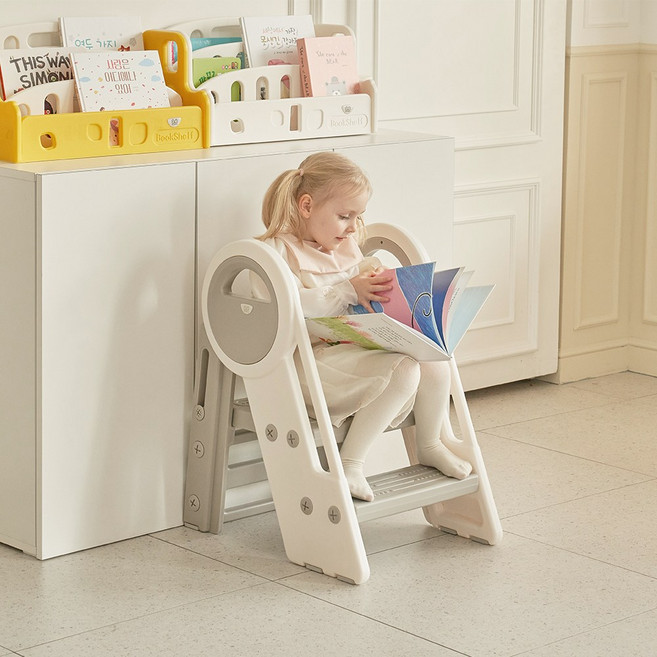 베네베네 쥬피토 이지 트랜스폼 2단 3단 와이드 발판 폴딩 유아 아기 변신 디딤대, 그레이, 1개