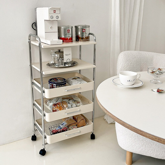 오틀리 슬라이딩 이동식 트롤리 선반, 5단
