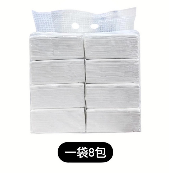 棠品居 餐巾紙 4層厚 壓紋抽取 8包/袋 * 6袋 (共75抽/袋), 1個, 透明75抽壓紋餐巾紙 一袋8包*6袋