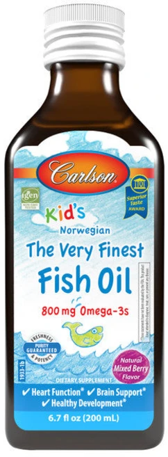 Carlson Kids The Very Finest Fish Oil Natural Mixed Berry 800 mg 6.7 fl oz (200 ml), 200ml, 1개 - 쿠팡
