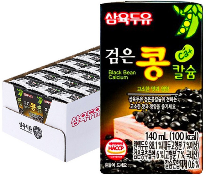 삼육두유 검은콩칼슘, 140ml, 24개