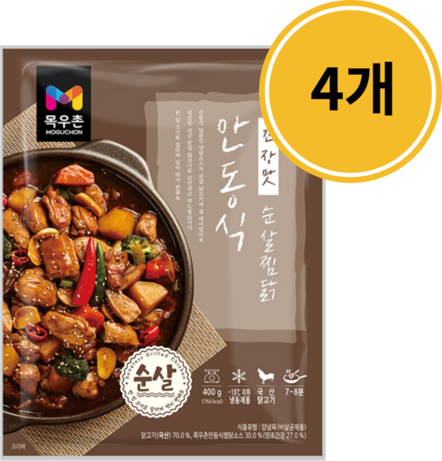 목우촌 안동식 순살찜닭, 4개, 400g