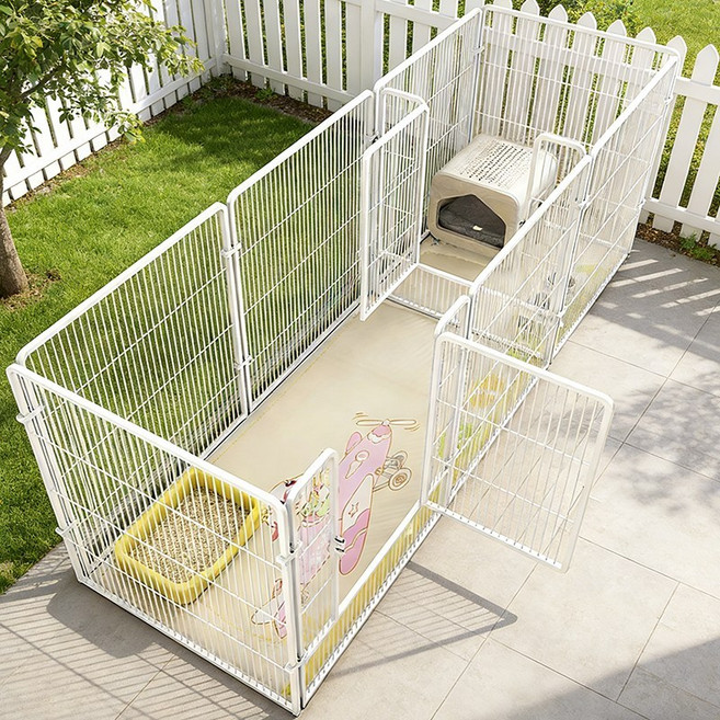 포령 강아지 울타리 대형 펜스 반려동물 화장실 칸막이 초대형 자유조립, 1세트, 화이트