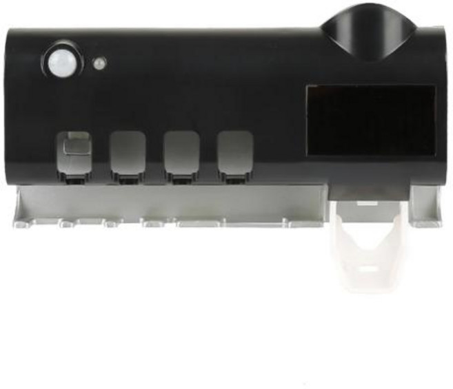 칫솔 홀더 벽걸이 형 태양 광 자외선 자외선 칫솔 살균기 자동 치약 홀더 욕실 액세서리, 3) Black button