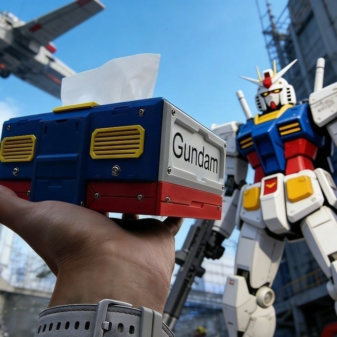Gundam 抽紙盒 3D打印 裝飾 羅輯機械風, 1個, 15cm*11cm*7cm带磁吸未组装