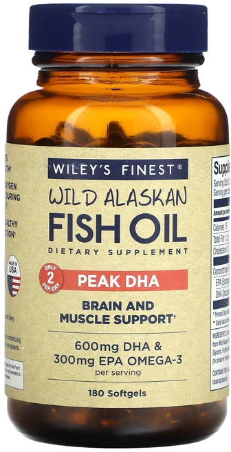 새해 첫좋은선물 Wiley's Finest 자연산 알래스카 피쉬 오일 도코사헥사엔산 함량 소프트젤 180정 제대로 할인합니다, 1개 - 쿠팡