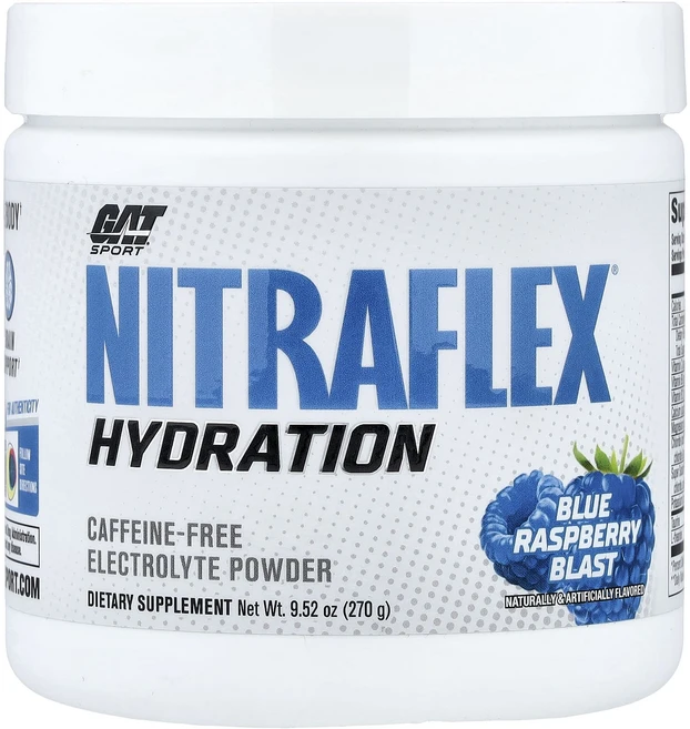 효과가 좋은 GAT Sport Nitraflex® 하이드레이션 블루 라즈베리 블라스트 270g(9.52oz) 최저가격, GATSportNitraflex하이드레이션블루라즈베리블, 270g, 1개 - 쿠팡