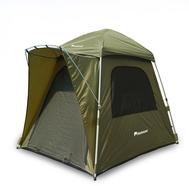 시마운트 자동 낚시텐트/탑플라이 증정/바닥 탈부착형, 카키