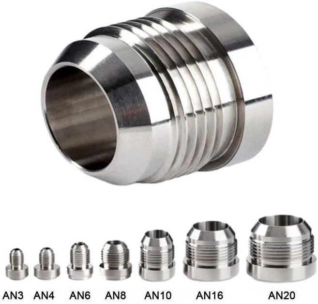 자동차 밸브 6061T6 Bung Joint / AN3 Fitting ON Weld Welded AN12 Billet AN6 AN10 AN16 AN8 Male Aluminum AN, AN4