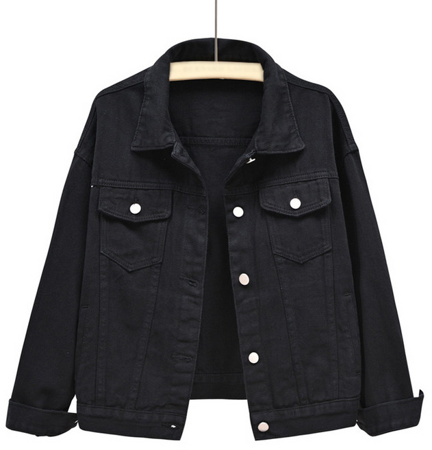 지디오 여성 데님 자켓 긴팔 숏 청자켓 카라넥 아우터