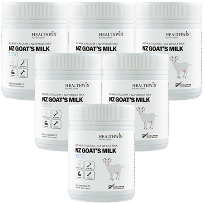 뉴질랜드 헬스윈 뉴질랜드 산양유 고트밀크, 6개, 240정