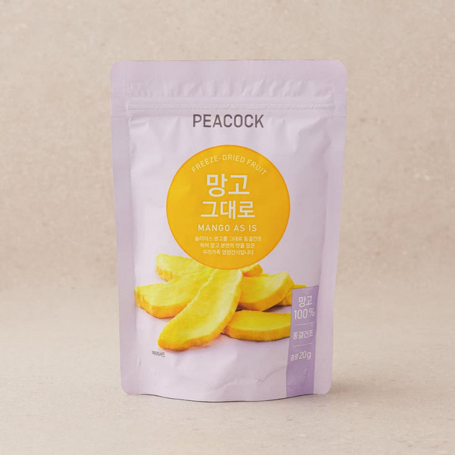 피코크 그대로 과일 스낵 망고 20g, 1개
