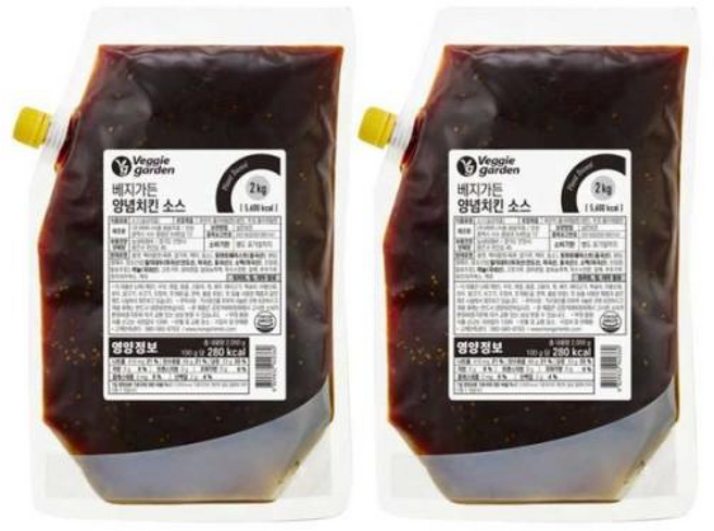 신세계라이브쇼핑G 베지가든 양념치킨소스 2kg (식물성) 2개