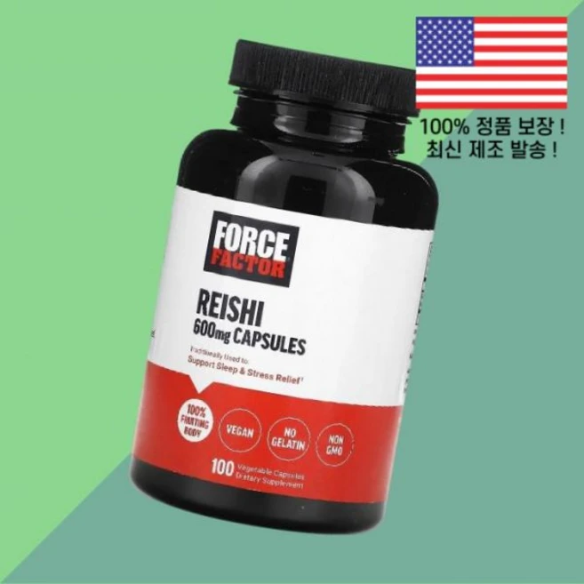 포스 팩터 영지 600mg 식물성 베지캡슐 100정 Force Factor Reishi 100 Vegetable Capsules, 포스 팩터 영지 600mg 식물성 베지캡슐 100정 F, 1개 - 쿠팡