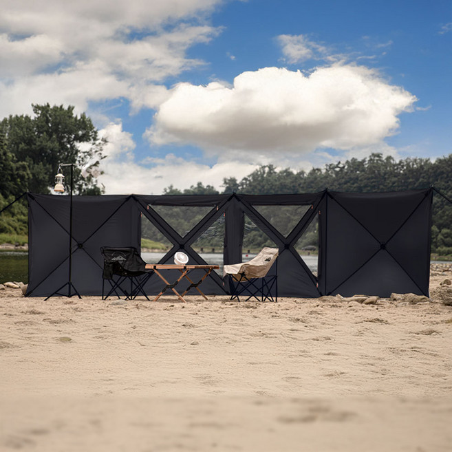 로티캠프 윈드 스크린 블랙코팅 캠핑 대형 바람막이 그늘막 원터치 가림막 SWS, 탄_블랙코팅