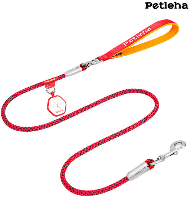 강아지 리드줄 산책줄 중형견 대형견 튼튼한 펫리치, 1개, 레드+배변봉투 1롤