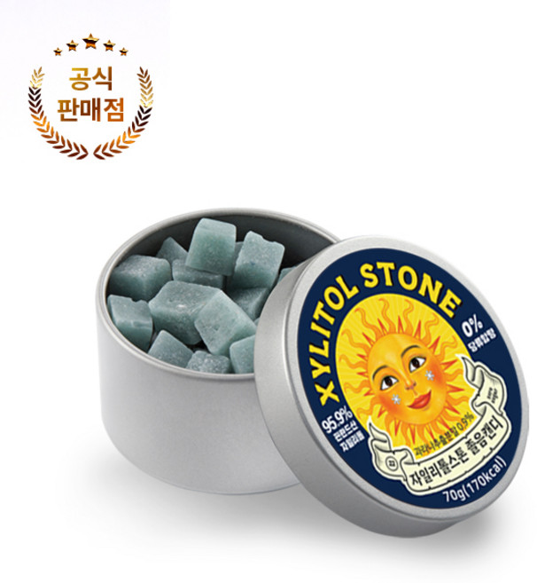 [자일리톨스톤] 자일리톨 무설탕 박하향캔디 졸음캔디, 70g, 1개