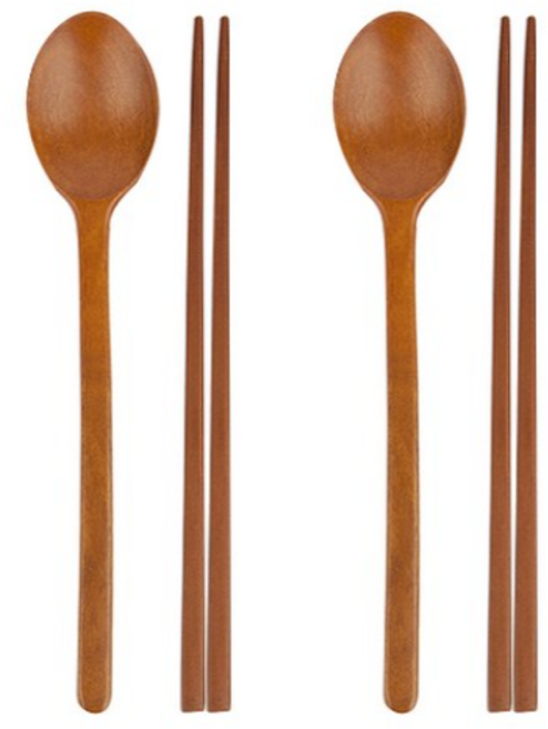 니코트 대추나무 수저 2인세트, WOOD, 숟가락 2p + 젓가락 2p, 4세트