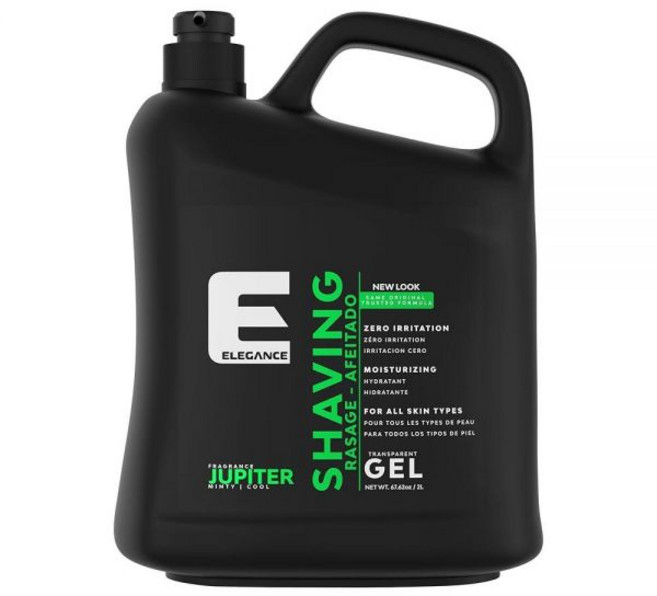 E Elegance Barber Accessories - 남성 또는 여성용 투명 면도 젤 아쿠아틱/Acive Earth 향수 - 부드럽고 자극 없는 경험을 위한 최고의 면도, 67.62 Fl Oz (Pack of 1), 목성, 500ml