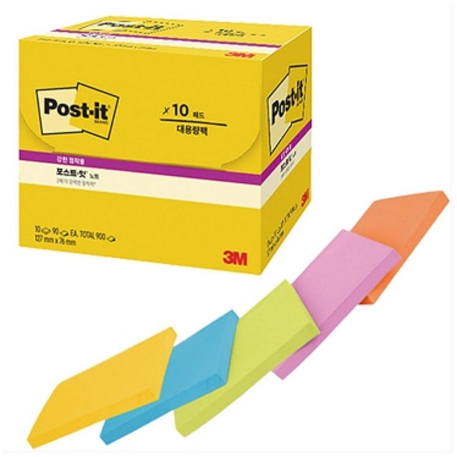 포스트잍 3M 포스트잇 노트 655-10 멀티 127MMx76MM