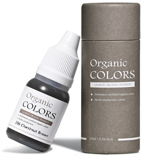 래쉬몬스터 오가닉 수지엠보 색소 아이라인 입술반영구 눈썹문신 스킨커버 10ml, 1개, [엠보 수지] 206 체스넛 브라운