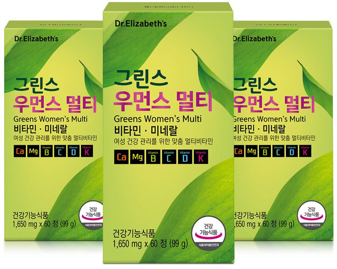 닥터엘리자베스 그린스 우먼스 멀티 60정 3박스 6개월분