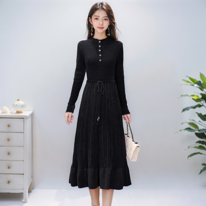 [비니브] 버튼데코 맵시 원피스 이월상품 홈쇼핑 노출