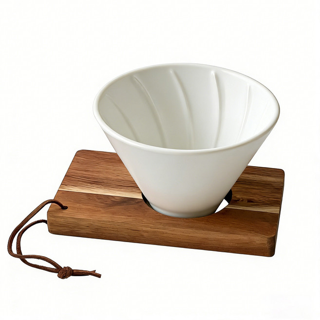 FATTYS 핸드드립 도자기 드리퍼 세드, 1세트, 화이트