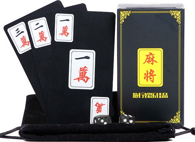 비투비돔 휴대용 카드마작 PVC 방수 카드 마작 세트 게임, 1개