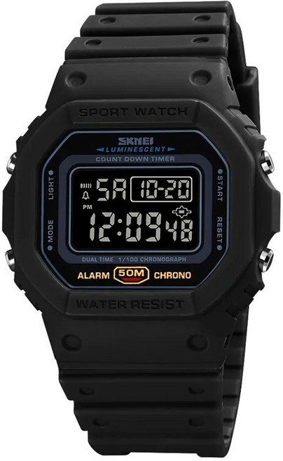 LTS 남여공용 알람 크로노 LED라이팅 전자 방수 손목시계