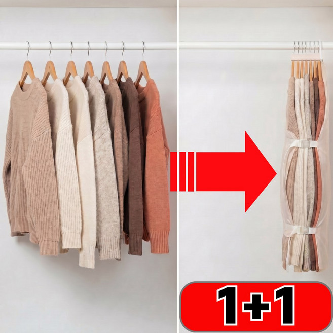 에르빗 옷 압축팩 옷걸이형 압축파우치, 1세트, 2개입