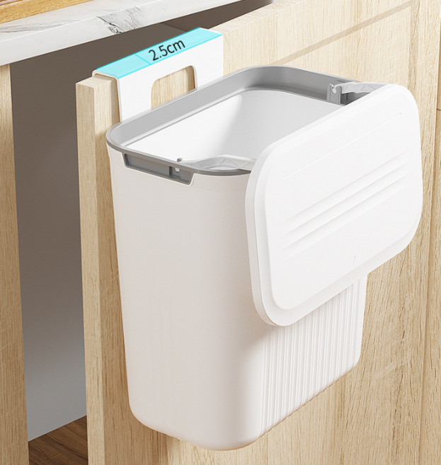 더상식 걸이식 주방 음식물 쓰레기통 싱크대 9리터, 화이트