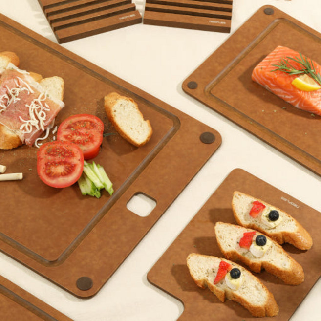 유유댁 네오플램 아르코 우디스텐 도마 우드화이버 원목 압축도마, 1개