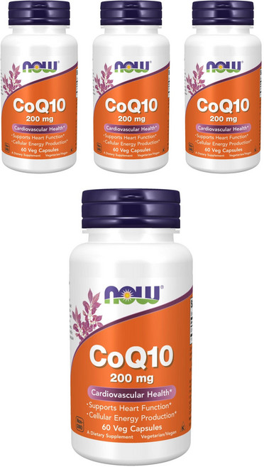 나우푸드 CoQ10 200mg 베지 캡슐 비건, 60정, 4개