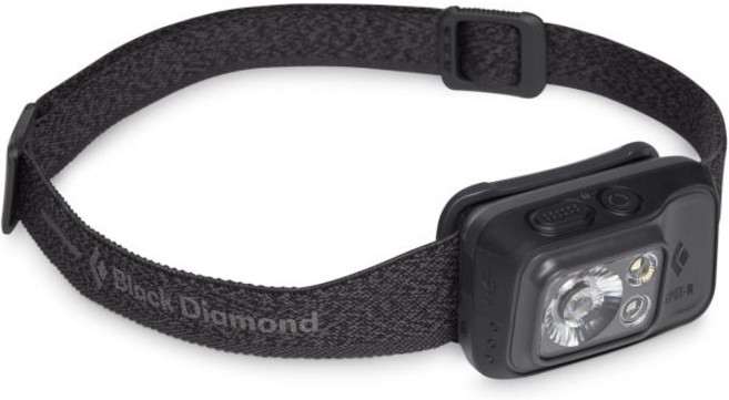 BLACK DIAMOND Spot 400R Rechargeable LED Headlamp Waterproof and Dimmable for Camping Hiking Runni, Graphite