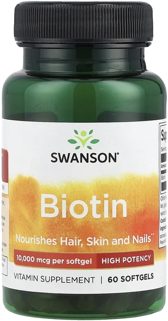 Swanson 비오틴 10000mcg 소프트젤 60정, 1개 - 쿠팡