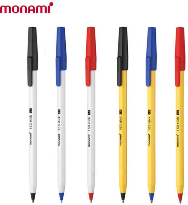 모나미 153 스틱 볼펜 1타스 12자루 0.7 1.0mm, 1.0-청(1타)