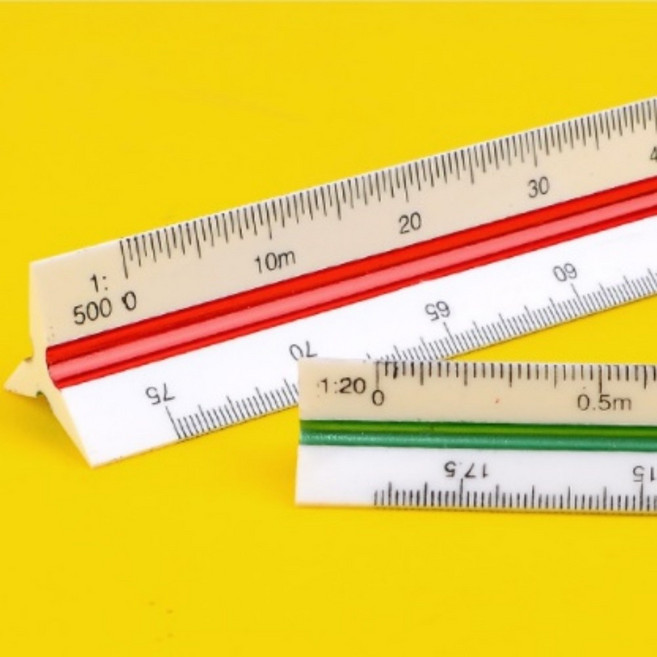 EC 삼각 스케일자 30cm 브론즈 알루미늄삼각스케일자, 30cm - 저배율, 1개