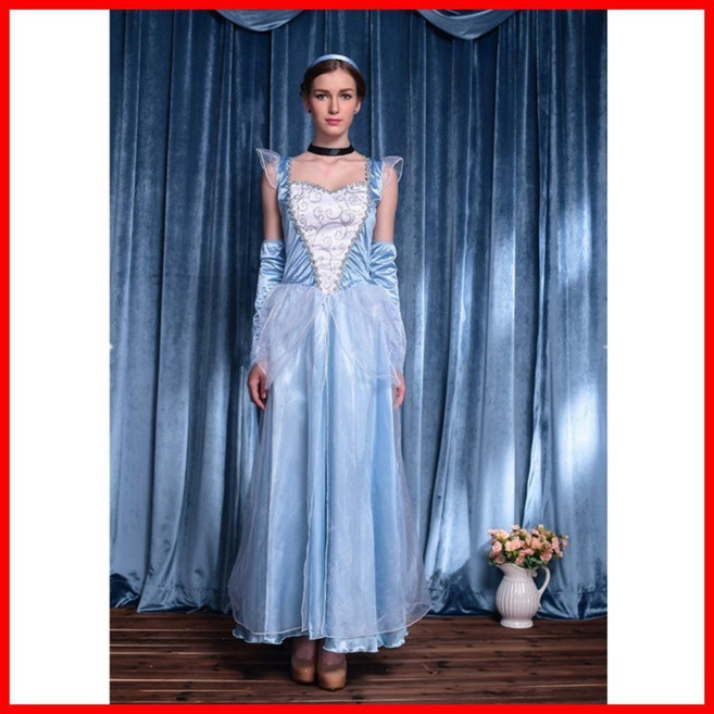 (S-4XL)디즈니 겨울왕국 엘사 성인 코스프레 프로즌 할로윈 파티 드레스 의상