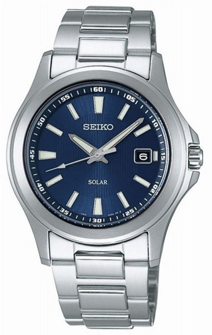 Seiko 精工 男款太陽能石英鋼帶錶 SBPN071