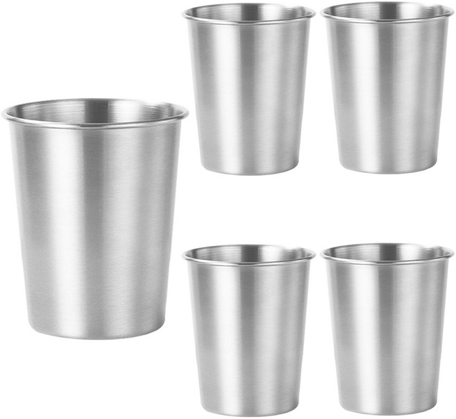 사구마트 스텐 맥주컵 스텐컵 350ml, 5개, 실버