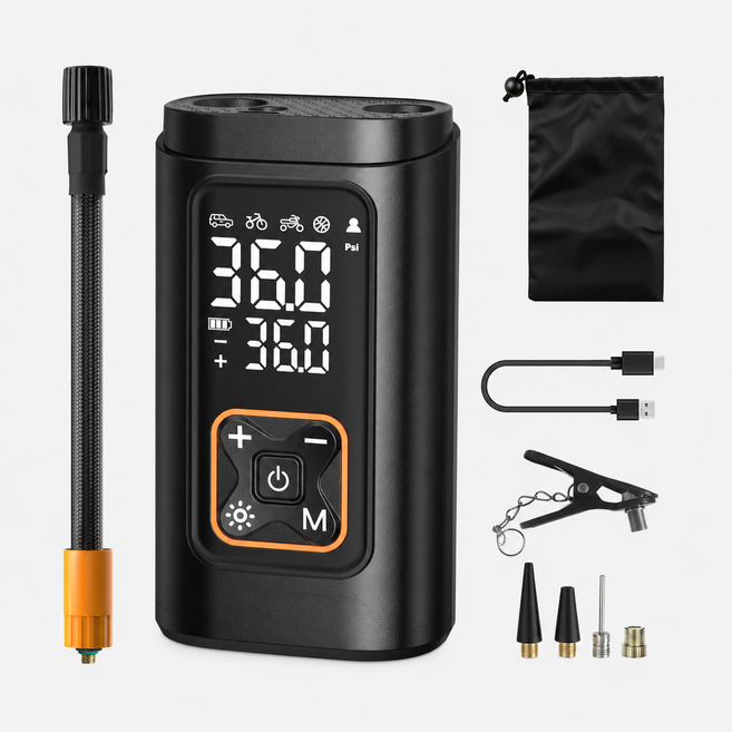6위 - ACMEZING 무선 전동 에어펌프 휴대용 타이어 공기 주입기 6000mAh 다용도 자동차 자전거 공기펌프 